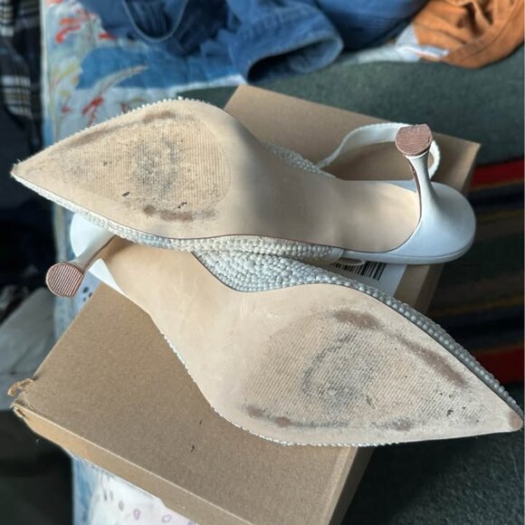 Steve Madden Bri Lace Pearl Bow Heels size 11 - Picture 5 of 5